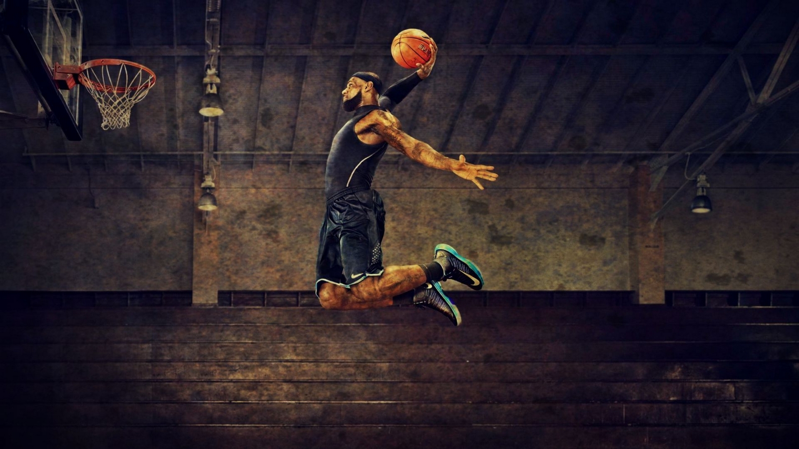 HD wallpaper: LeBron James slamdunk wallpaper, NBA, basketball